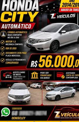 HONDA CITY 1.5 LX 16V FLEX 4P AUTOMÁTICO HONDA CITY 1.5 LX 16V FLEX 4P AUTOMÁTICO